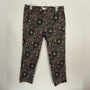 J. Crew Skimmer Ankle Pant Floral Begonia Office Work Pants‎